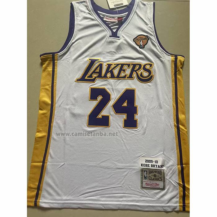 Camiseta Los Angeles Lakers Kobe Bryant NO 24 Mitchell & Ness 2009-10 Blanco